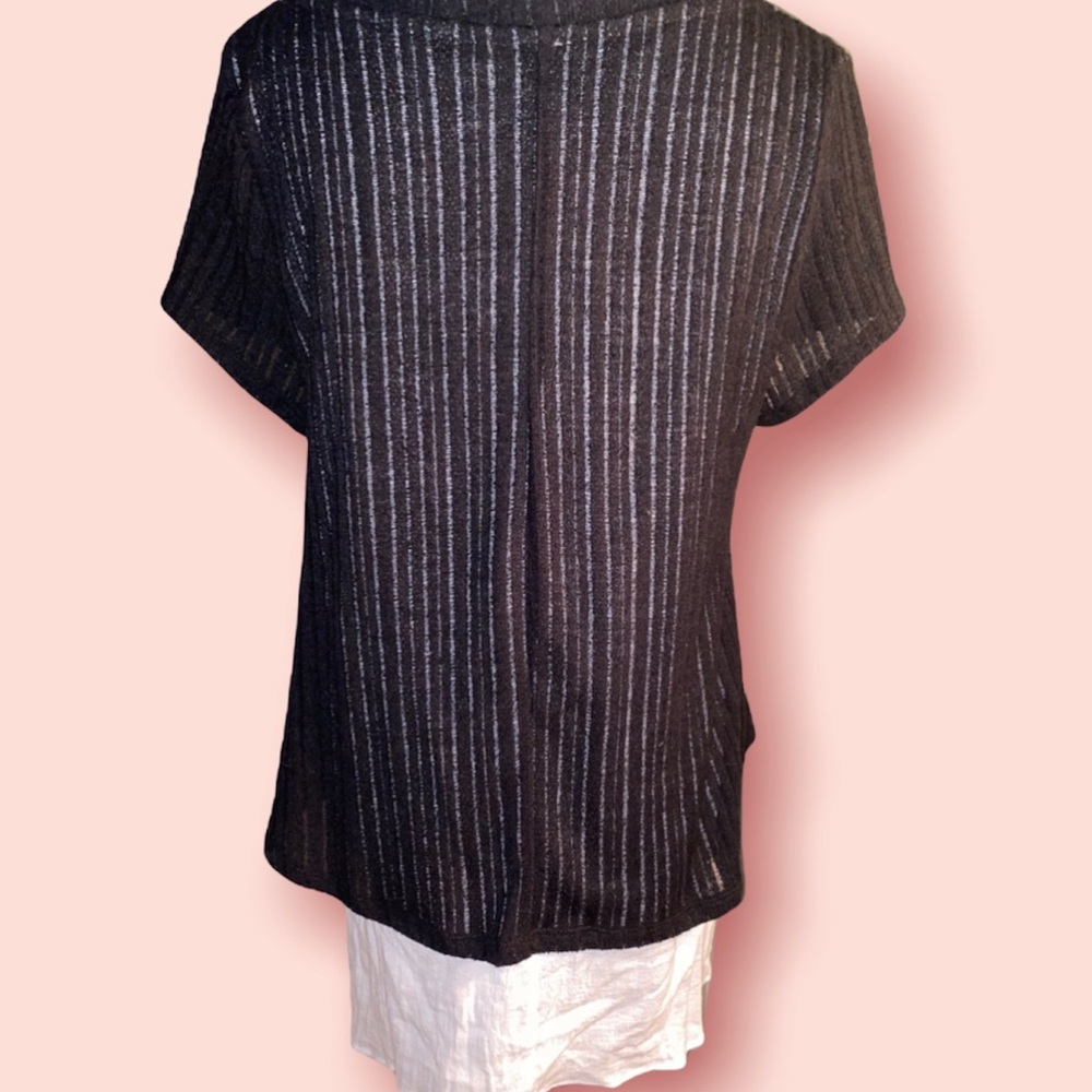 Anthropologie ~ Meadow Rue black/white top~ Medium - Picture 4 of 7